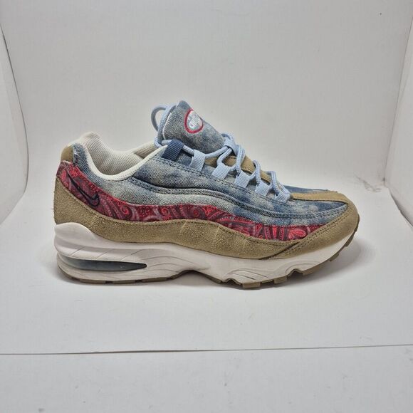 Air Max 95 Wild West size Denim Red Bandana Tan Suede Youth 7